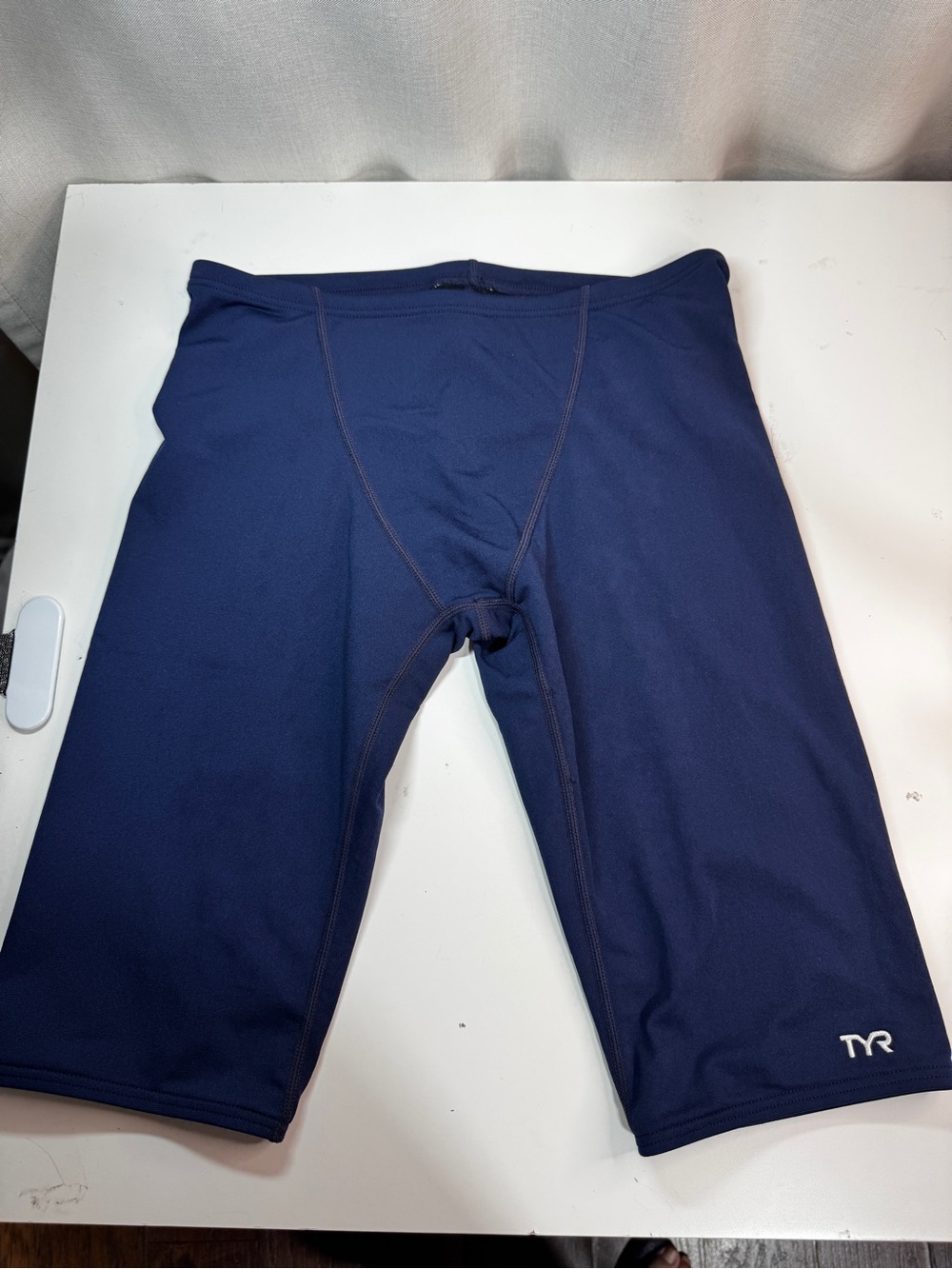 TYR Men's Deep Navy Training Solid Jammer Shorts Small